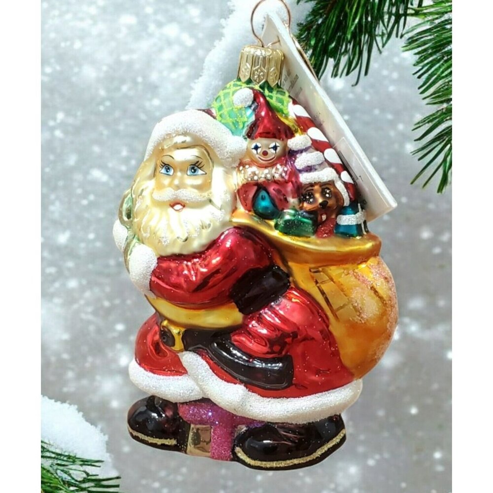 New Christopher Radko Little Big Nick Christmas Ornament Santa Claus Toys VTG 4"